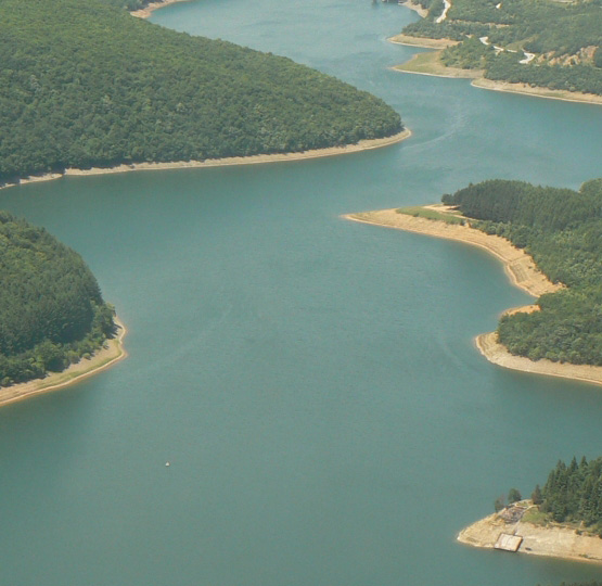 Batllava lake from above